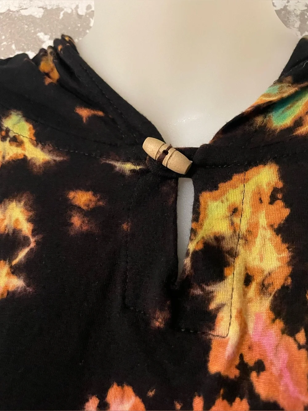 Festival Boho Tie Dye Hooded Fringe Poncho Top Kathmandu Imports One Size Cotton